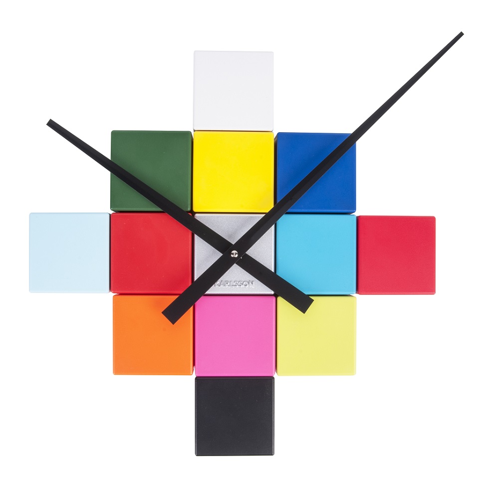 Wall Clock Karlsson Sticker Diy Cubic Multicolour Karlsson Ka5698mc