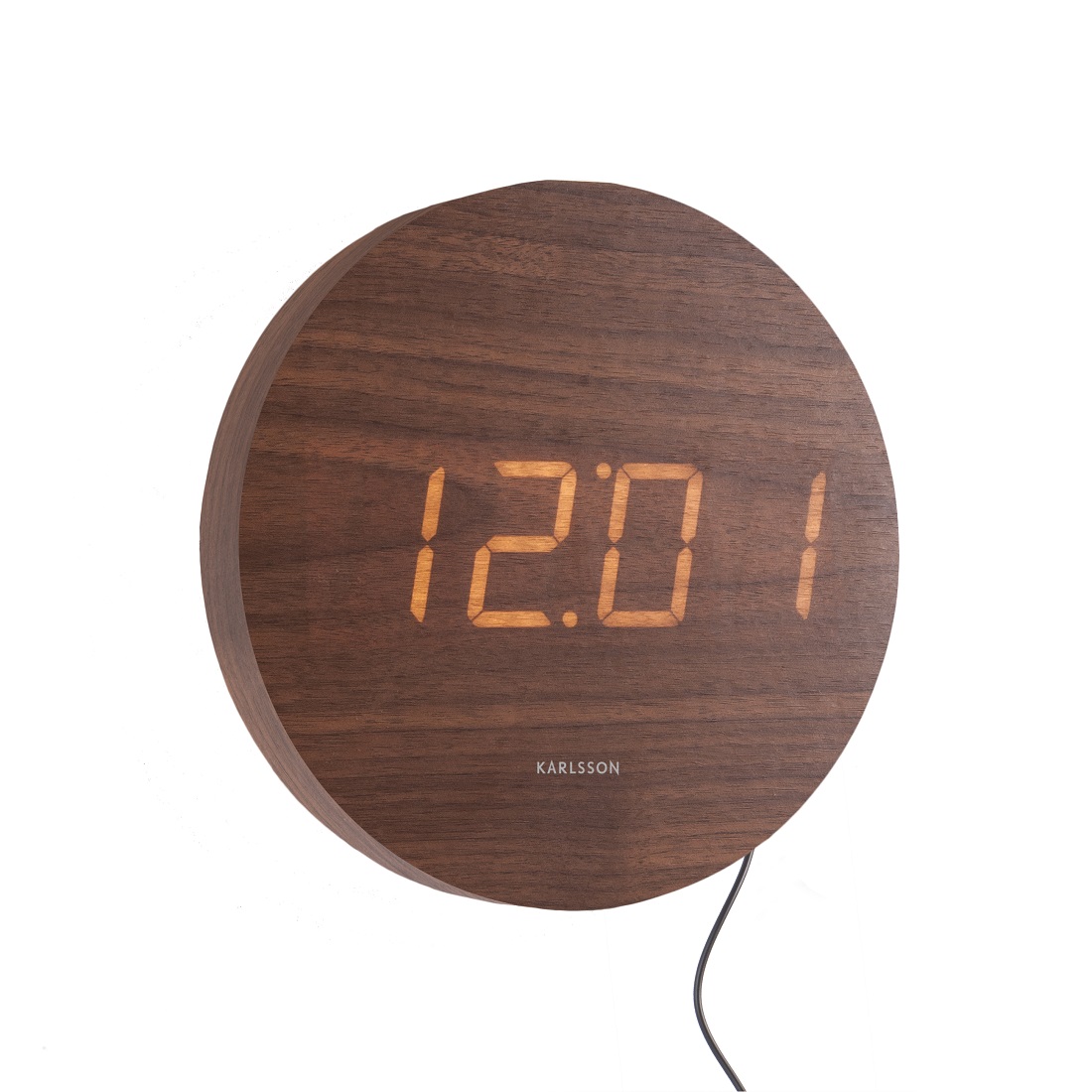 Wall & Alarm Clock Karlsson Round Dark Wood Karlsson KA5803DW