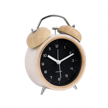 Alarm Clock Karlsson Classic Bell Wood Black