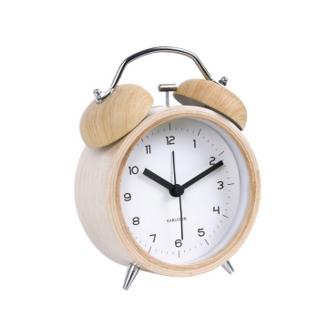 Alarm Clock Karlsson Classic Bell Wood White