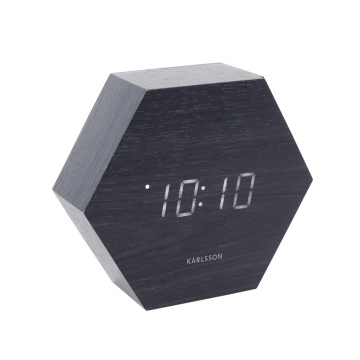Ρολόι Ξυπνητήρι Karlsson Hexagon Black