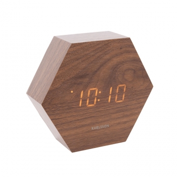 Ρολόι Ξυπνητήρι Karlsson Hexagon Wood