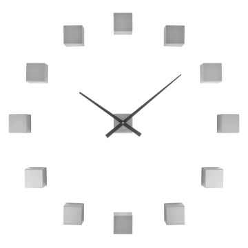 Wall Clock Karlsson Sticker DIY Cubic Silver