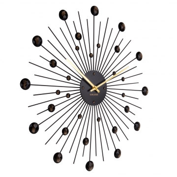 Wall Clock Karlsson Sunburst Crystal Black Large