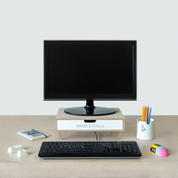 Monitor Stand with Drawer Nordic