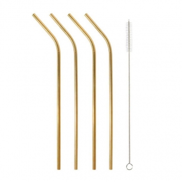 Καλαμάκια Μεταλλικά Golden x4
