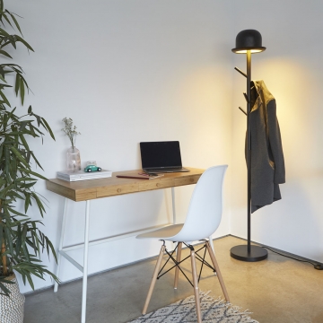 Coat Rack & Floor Lamp Chapeau Black