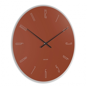 Wall Clock Karlsson Mirror Numbers Clay Brown