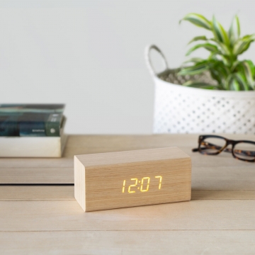 Alarm Clock Block Oak