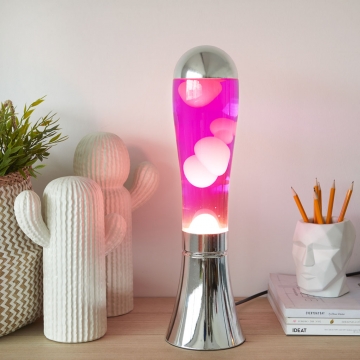 Φωτιστικό Lava Lamp Pink Chrome
