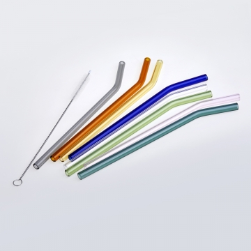 Straws Glass Colored x8