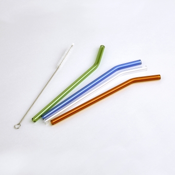Straws Glass Multicolor x4