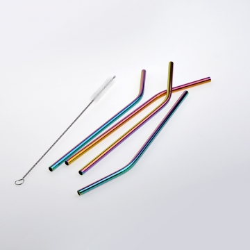 Straws Metallic Iridescent x4