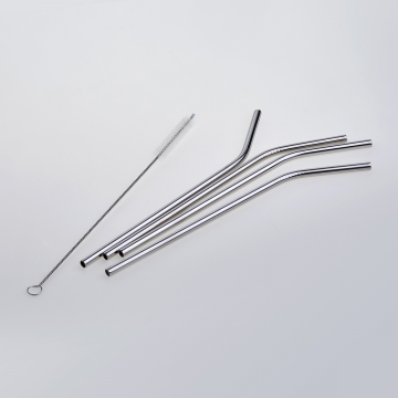 Straws Metallic Silver x4