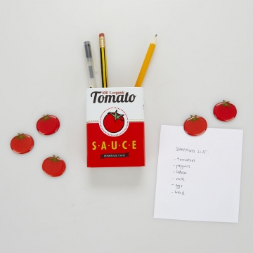 Magnetic Pen Holder Tomato Sauce