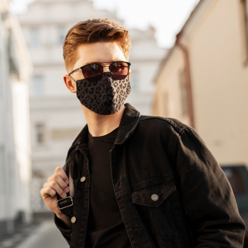 Face Mask Adults Cheetah Black