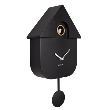 Wall Clock Karlsson Modern Cuckoo Black