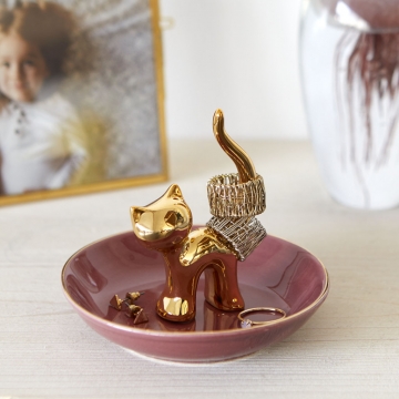 Jewelry Ring Holder Gatto Golden