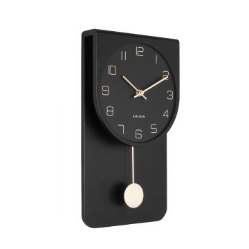 Ρολόι Τοίχου Εκκρεμές Karlsson Casa Black