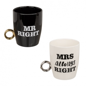 Κούπες Mr Right & Mrs Always Right