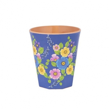 Glass Bamboo QuyCup Flower Blue
