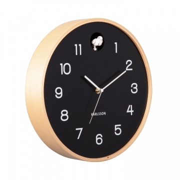 Wall Clock Karlsson Cuckoo Natural Black