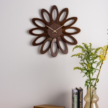 Wall Clock Karlsson Fiore Dark Wood