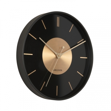 Wall Clock Karlsson Gold Disc Black