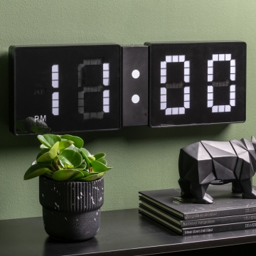 Wall Clock Karlsson LED Look Flip Black