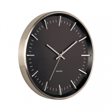 Wall Clock Karlsson Raised Batons Silver