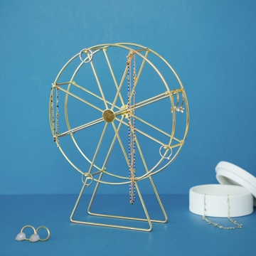 Jewelry Rack Golden Ferris Wheel Metal