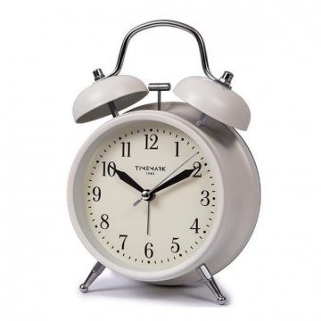 Alarm Clock Classic Bell White Chrome