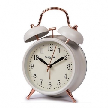 Alarm Clock Classic Bell White Copper