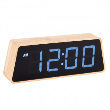 Alarm Clock Karlsson Led Bamboo Changing Colour