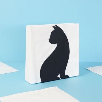 Napkin Holder Feline Black