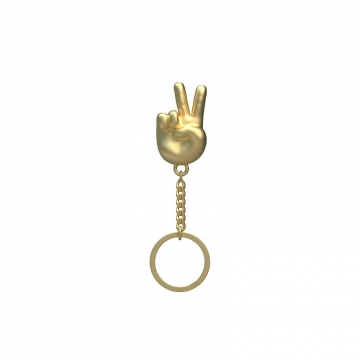 Keyring Peace Hand Gold