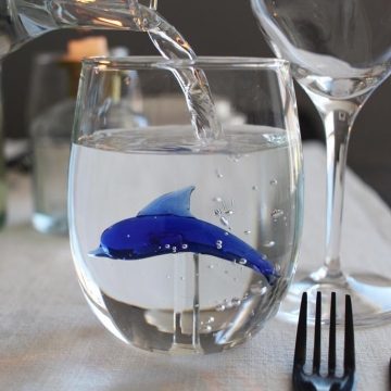 Handmade Water Glass Dolphin