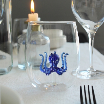 Handmade Water Glass Octopus
