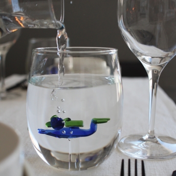 Handmade Water Glass Scuba Diver