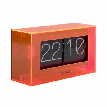 Table Clock Flip Karlsson Boxed Neon Orange