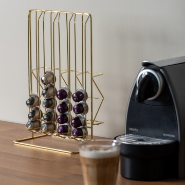 Coffee Capsule Holder Wired Gold