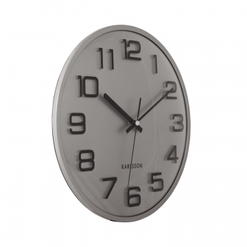 Wall Clock Karlsson 3D Numbers Silver