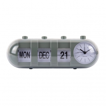 Alarm Clock Karlsson Flip Retro Tube Calendar Green
