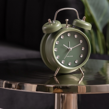 Ρολόι Ξυπνητήρι Karlsson Glam Diamonds Green