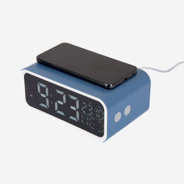 Alarm Clock & Smartphone Charger Karlsson Chunky Blue