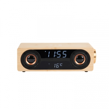 Alarm Clock with Radio, Bluetooth & Smartphone Charger Karlsson Classic Bamboo