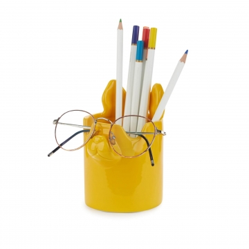Pen Holder & Eyeglasses Holder Dog Yellow