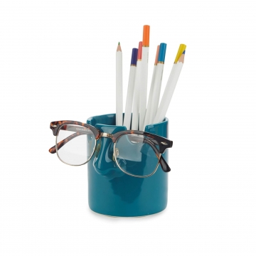 Pen Holder & Eyeglasses Holder Nosy Blue