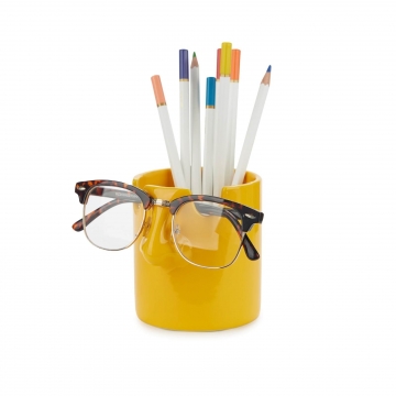 Pen Holder & Eyeglasses Holder Nosy Yellow