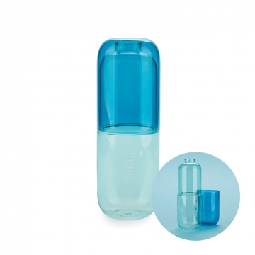 Bottle & Glass Water Pill Blue 550ml